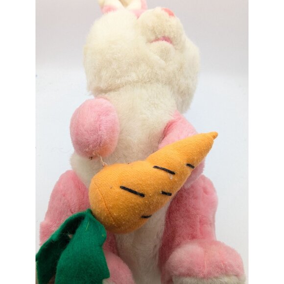 Vintage Cuddle Wit Pink Rabbit With Carrot Stuffed Animal 16" - Picture 5 of 5